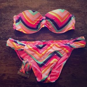 Structured bandeau and matching bottom